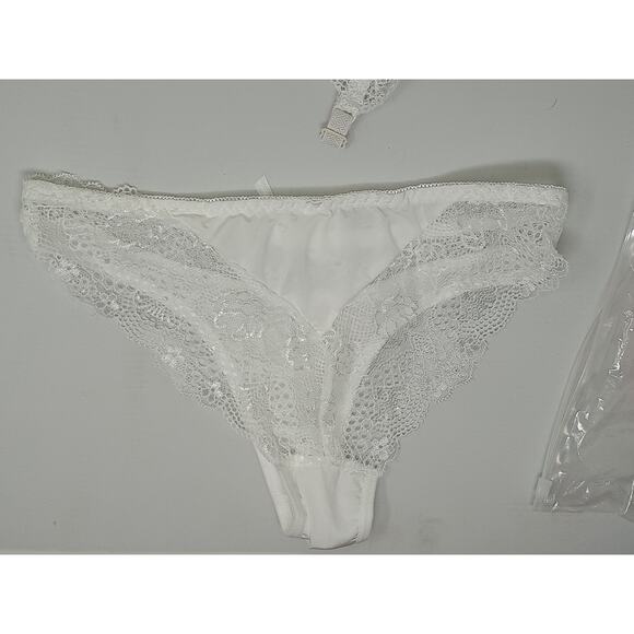 Women's White swbreety lingerie set with Lace Trim - Size L - Picture 6 of 8